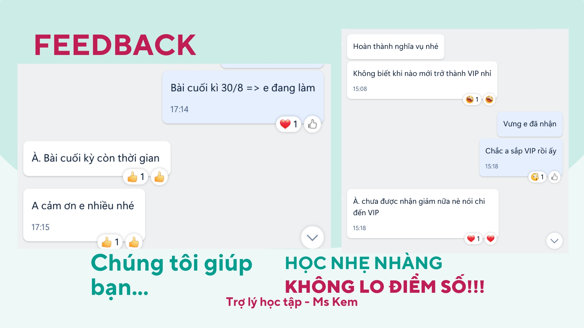 Feedback của Khách hàng về Luận Văn Ms KEM